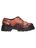 scarpa stringata liviana da donna bordeaux e cuoio