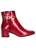 stivaletto con tacco basso marco tozzi vegan da donna rosso
