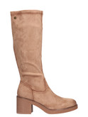 stivale con tacco largo refresh vegan da donna beige