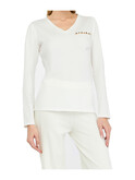t-shirt a maniche lunghe liu jo da donna avorio