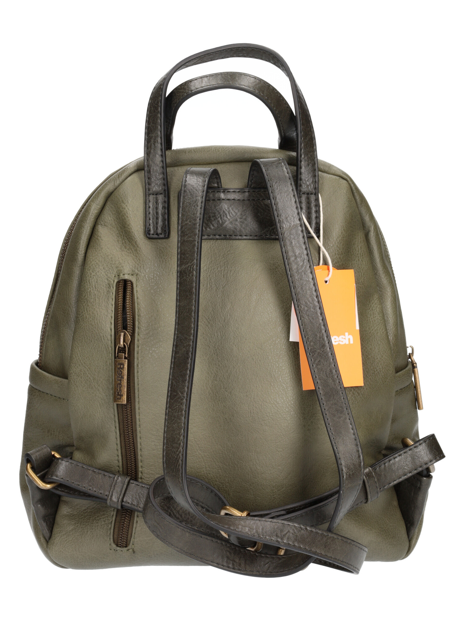 zaino-refresh-vegan-da-donna-verde-e-marrone