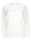 maglia a maniche lunghe liu jo da donna bianco latte