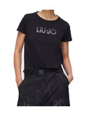 t-shirt a maniche corte liu jo da donna nera