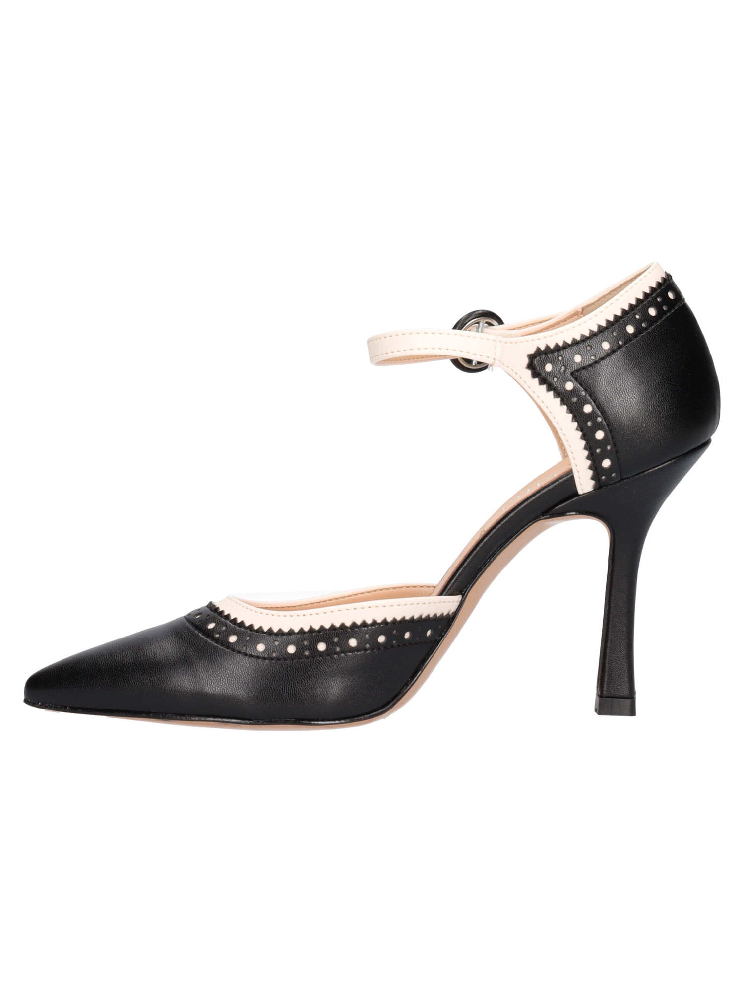 scarpa-con-tacco-fino-liviana-da-donna-nera-e-avorio