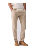 pantalone in puro lino liu jo da uomo beige