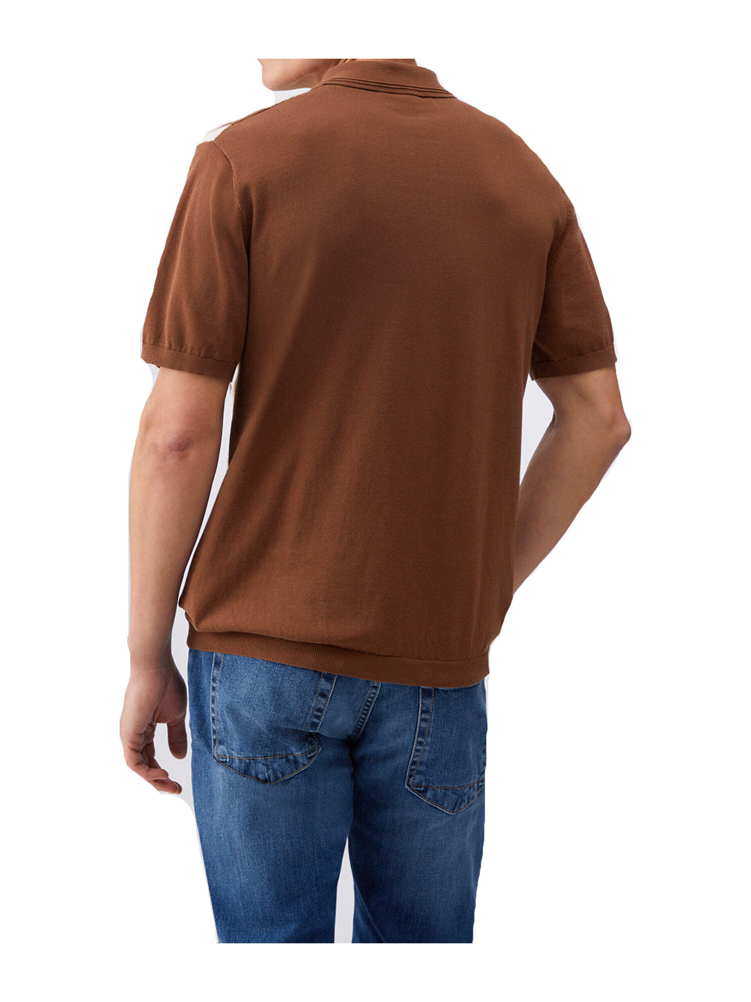 polo-in-maglia-a-maniche-corte-liu-jo-da-uomo-marrone-a-righe