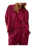 felpa con zip liu jo da donna fucsia scuro