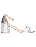sandalo con tacco largo liviana da donna argento metal