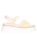 sandalo platform 4us by paciotti da donna avorio e beige