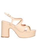 sandalo con tacco largo keys da donna beige