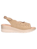 sandalo con zeppa valleverde da donna beige