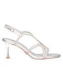 sandalo con tacco fino albano vanity da donna argento