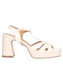 sandalo con tacco largo gold&gold da donna bianco