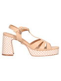 sandalo con tacco largo gold&gold da donna beige