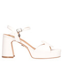 sandalo con tacco largo gold&gold da donna bianco