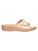 ciabatta con zeppa bassa inblu da donna platino