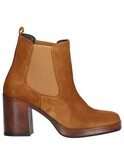stivaletto tacco largo lace-up da donna cuoio