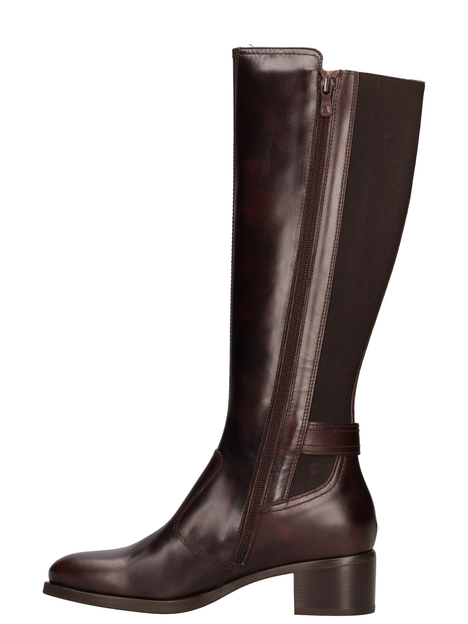 stivale-con-tacco-basso-nero-giardini-da-donna-marrone