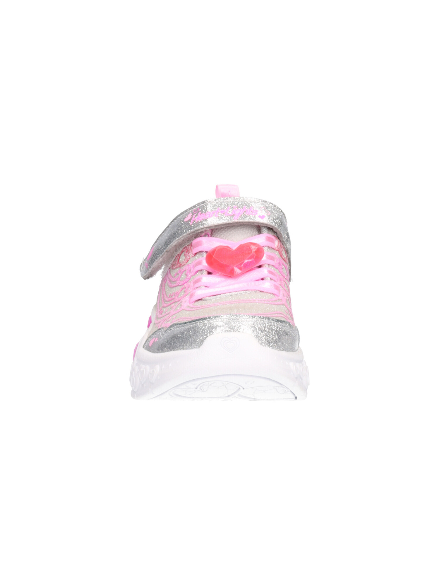 sneaker-skechers-heart-lights-da-bambina-argento