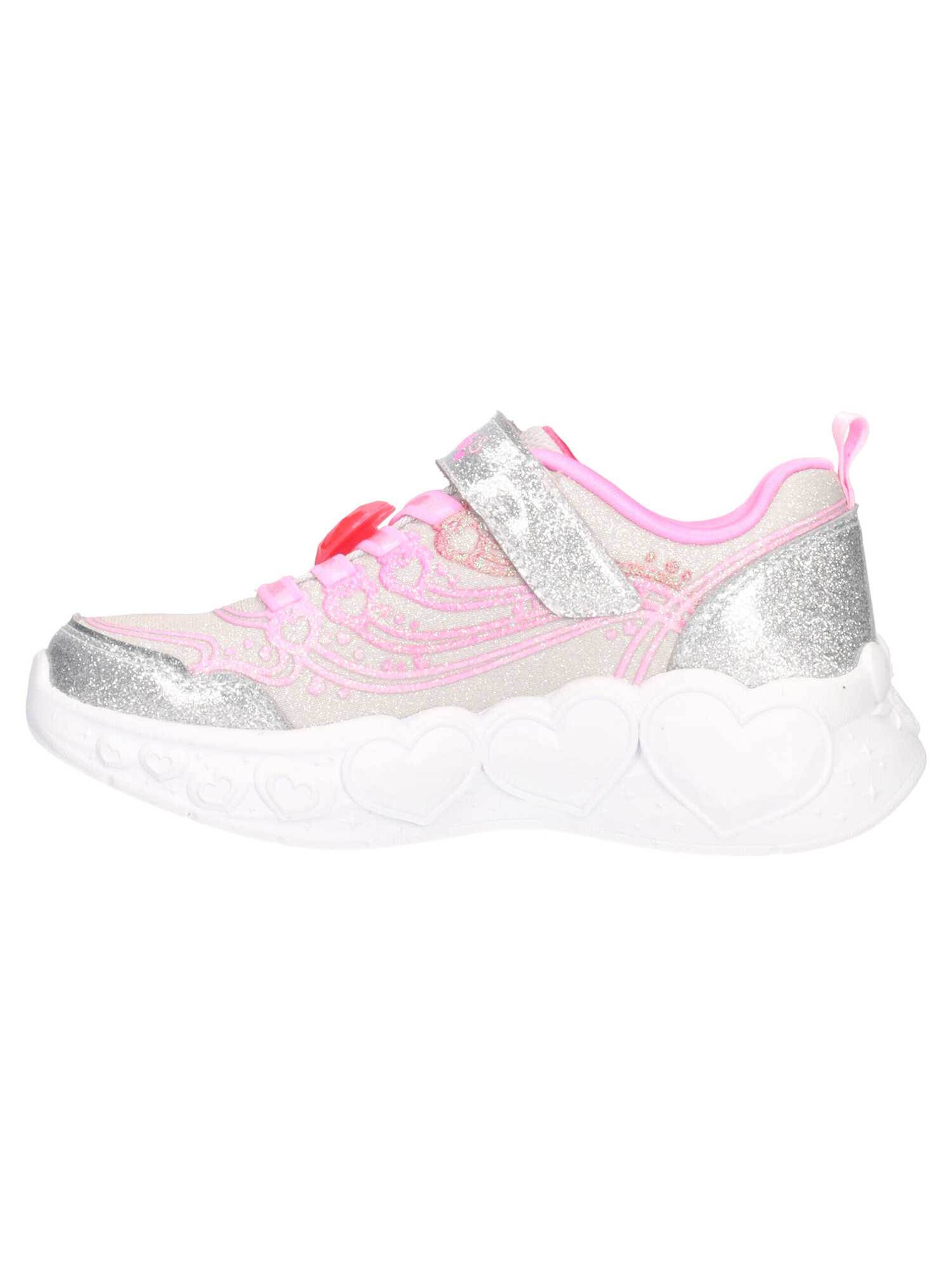 sneaker-skechers-heart-lights-da-bambina-argento