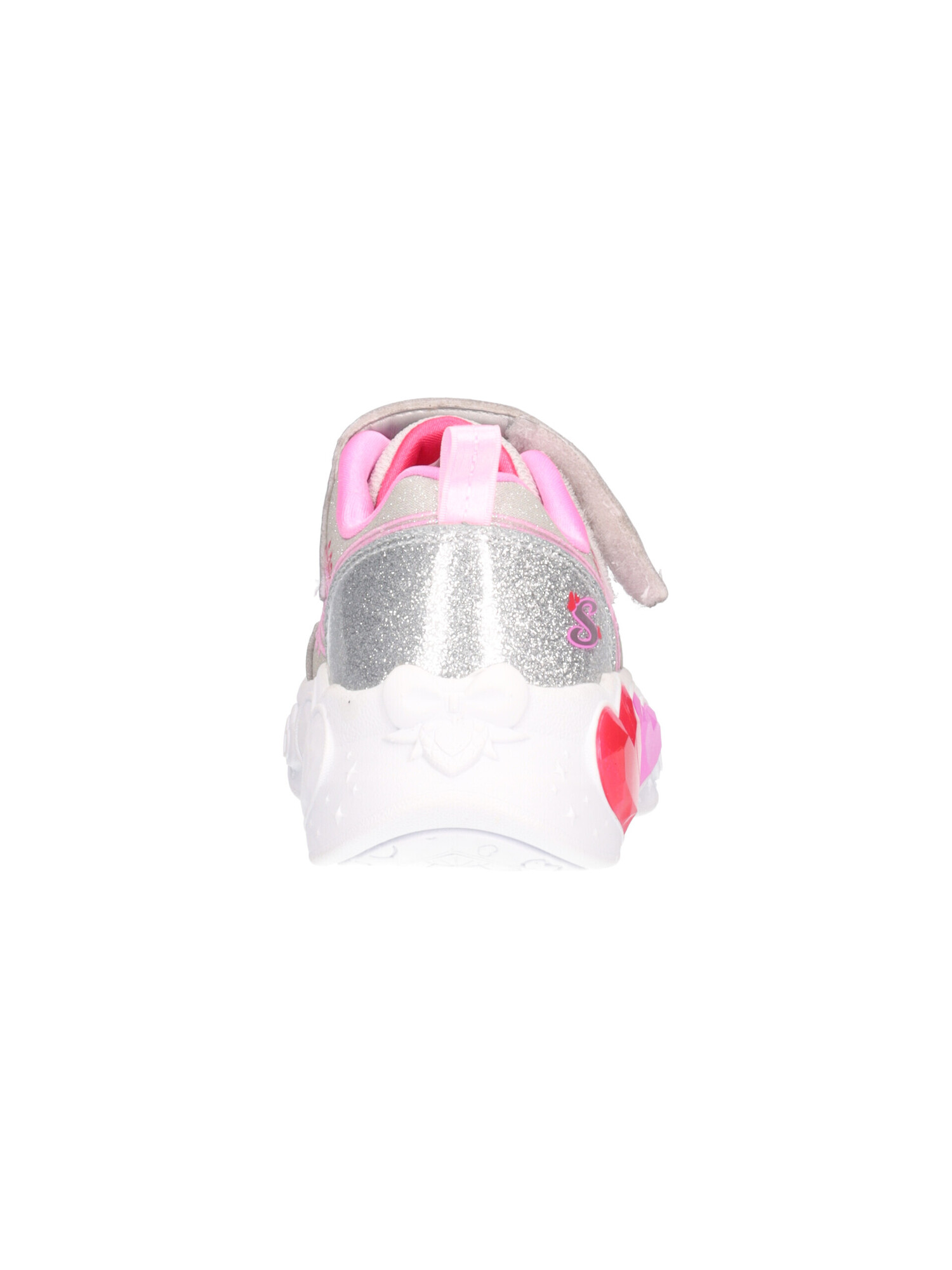 sneaker-skechers-heart-lights-da-bambina-argento